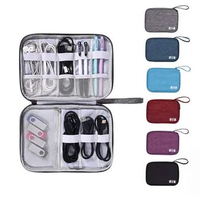 Portable Travel Data Cable Storage Bag Charger Earphone Electronic Accessories Organizer USB SD Cards Storage Bag
