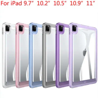 Space Case For iPad Air Pro 9.7 10.2 10.5 10.9 11 2020 2021 20222 Simple Shockproof Clear Acrylic TPU Cover Skin