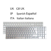 UK Spanish Italian Laptop Backlit Keyboard For Sony VAIO SVF15E, SVF 15E, FIT 15E 149241321GB 149241371ES Backlit Silver White