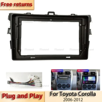 9 Inch Car Fascia For Toyota Corolla 2006-2012 Radio Android MP5 Player Casing Frame 2 Din Head Unit Stereo Dashboard Cover Trim