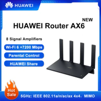 NEW Product Huawei WiFi AX6 WiFi Router Dual band Wi-Fi 6+ 7200Mbps 4k QAM 8 Channel signal Wireless Router 2.4G 5GHZ