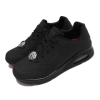 【SKECHERS】休閒鞋 Uno SR 防滑 工作鞋 女鞋 氣墊 耐油 光滑耐用合成鞋面 黑(108021-BLK)