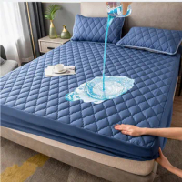 11 Colors Quilted Process Waterproof Mattress Cover Queen Size 180x200cm Sheet Mattress Protector for Single Double Bed Topper