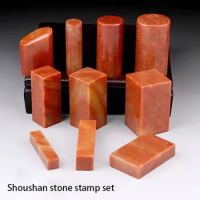 Round Rectangle Chinese Name Stamp Set, Shou Shan Stone Seal, Letter Sealing Blank Stamp for Calligraphy, 10Pcs