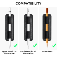 for Apple Pencil Holder for iPad Table Touch Pen Anti-lost Case Pencil 1.0 2.0 Universal Premium Leather Stylus Holder