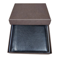 Dompet Kulit Pria Asli D3004 Polos Lipat Kulit Asli 100% 8 Slot Kartu 3 Tempat Uang Hitam Bisa Reque