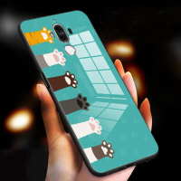 เคสสำหรับ HUAWEI Mate 9 Mate 9 Pro ลูกแมว คลื่น กันกระแทก เคลือบเงา กระจกนิรภัย ฝาหลัง