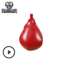 Boxing PU Leather Pear Speed Bag MMA Training Speedball Punch Ball Bag With Hand Pump