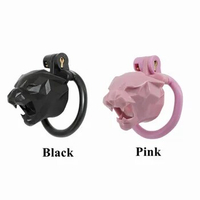 New Leopard's Head Chastity Cage Penis Lock with 4 Size Cock Ring Erection Denial Anti-Escape Control BDSM Cage Sex Toy for Men