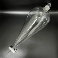 SHUNIU Separatory funnel pear shape,with ground-in glass stopper and stopcock.Capacity 125mL-5000mL,PTFE switch valve