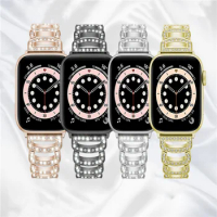 Suitable for Apple Watch Metal Diamond Strap Apple Watch SE 654321 C-shaped Strap Watch Band