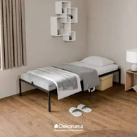 Dekoruma NORRIS Tempat Tidur Metal / Divan Metal / Ranjang Metal 100x200 cm - Hitam