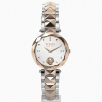 【VERSUS】VERSUS凡賽斯女錶型號VV00365(白色錶面玫瑰金錶殼金銀相間精鋼錶帶款)
