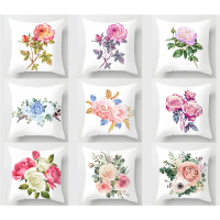 Sarung Bantal Bunga Mawar, Tersedia dalam 40x40, 45x45 dan 50x50, Sesuai untuk Kusyen Kereta dan Sof