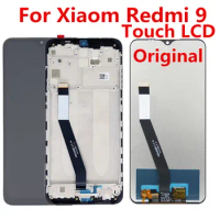 test Original For Xiaomi Redmi 9 LCD Display Screen Touch Digitizer Assembly Repair Parts M2004J19AG For Redmi 9 LCD With Frame
