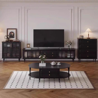 Cabinet Minimalist TV Stands Black Holder Display Console Table TV Stands Luxurious Muebles Salon Tv Conjunto Replica Furniture