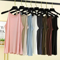 Modal Halter Camis Spaghetti Strap Tops Sleeveless O-Neck Summer women's Bottoming Tee Top Solid color Camisole plus size