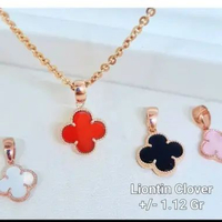Liontin Van Cleef Baby Pink Emas 750 kadar 17k 1,31gr-Hitam