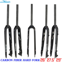 KRSEC Bicycle Carbon Fork 26/27.5/29er Carbon Fiber Mtb Fork Disc Brake Road Mountain Bike Fork Bicycle Suspension Accessories