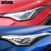 2Pcs For Toyota CHR 18-20 2021 2022 NMS AX10 Car Headlight Tint Smoked Black Protective Film Transparent TPU Sticker Accessories