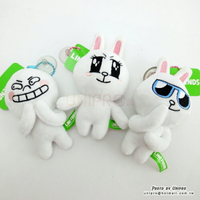 【UNIPRO】LINE FRIENDS 正版授權 絨毛娃娃 小吊飾 饅頭人 兔兔 3.5吋 包包吊飾 表情