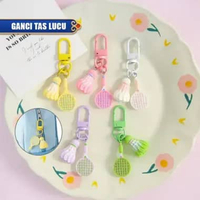 OEM SK-C1557 Gantungan Kunci Liontin Bulu Tangkis Ransel Lucu / Ganci Mini Sporty / Keychain Raket B