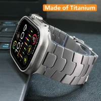 Titanium Link Bracelet for Apple Watch Band Ultra 2 49mm 45mm 44mm 42mm Luxury Men Strap for Iwatch Series 9 8 7 6 5 4 Se Correa