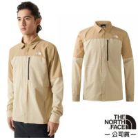【The North Face】男 FLASHDRY 吸濕透氣長袖襯衫.休閒上衣/83TJ-PV6 礫石沙