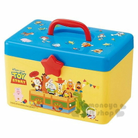 小禮堂 迪士尼 玩具總動員 塑膠手提收納箱《黃藍.紙箱.招手》工具箱.置物盒.飾品盒