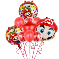 Cartoon Mario Game Theme Peach Princess Birthday Party Decoration Aluminum Film Balloon