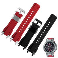 Watch Accessories Band For Casio MTG-B1000 G1000 Watch Strap Solid Steel Linker Rubber Silicone Pin Buckle Bracelet