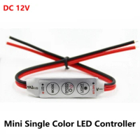 DC 12V 3*4A Mini Led Controller Dimmer Driver to Control Single Color Led Strip Light SMD 2835 3528 5050 5630 3014