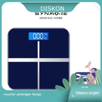 Timbangan Badan Digital Max180Kg USB Charge LCD Scale Kaca Tempered Glass 26X26cm 25D014-Blue-USB
