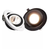 Recessed Round Shape Dimmable LED Downlight 5W 7W9W 12W 15W 18W 20W 24W 360° Rotation COB chip Spotlight AC85-265V Home business