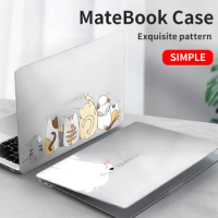 【4-piece set】 For 2023 MateBook D16 Case Screen Protection Film Keyboard Cover Cartoon Painted Pattern Shell