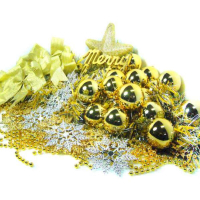 聖誕裝飾配件包組合~金銀色系 (4~5呎樹適用)(不含聖誕樹)(不含燈)