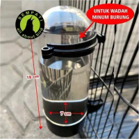 KRC - DISPENSER TABUNG CEPUK WADAH PAKAN MINUM BURUNG KACA AKRILIK