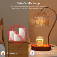 Table Lamp Dimmable Electric Candle Warmer with Timer Fragrance Lamp for Wax Melts Plug Play Scented Candle Warmer with Bulbs