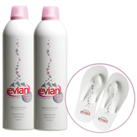 原廠【evian】愛維養護膚礦泉噴霧300mlx2加贈海灘鞋