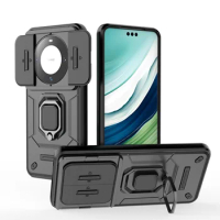 Shockproof Case For Huawei Mate 60 Pro Slide Camera Lens Protection Ring Stand Phone Cover For Huawei Nova 12 Pro Nova 11SE 4G