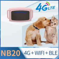 4G Dog GPS Tracker Pet Locator Real Time Tracking WIFI Bluetooth Cat Finder NB20 LTE+WCDMA+GSM Waterpoof IPX7 Free APP