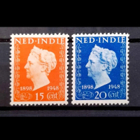 Prangko / Perangko Ned Indie Queen Wilhelmina Mint Set Komplit
