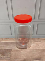 Toples Plastik Kotak Ikan 2 Liter Tinggi - 2L Tutup Merah