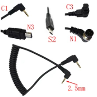 10pcs/lot 2.5mm Remote Shutter Release Cable Connecting Cord C1 C3 N1 N3 S2 For Canon Nikon Sony Pentax