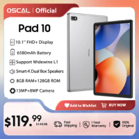 Oscal Pad 10 Tablet PC T606 Octa Core 8GB RAM 128GB ROM Android 12 10.1'' FHD Display 6580mAh 13MP+8MP Camera Tablets Dual 4G
