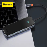 Baseus USB C HUB 4K HDMI-compatible USB 3.0 RJ45 Adapter For MacBook Pro Air iPad Pro 2021 M1 M2 Type C USB HUB Docking Station