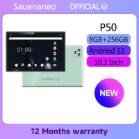 Newest Sauenaneno P50 10.1 Inch Android 12 Octa CoreTablet 8GB RAM 256GB ROM MTK6762 Tablets 4G Dual SIM LTE WiFi AI Speed-up