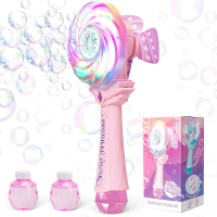 Bubble Wands for Kids Age 4-8: Windmill Light Up Automatic Bubble Machine Rechargeable With 2 Bubble
