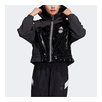 Adidas UST WV JKT T1 [HR8155] 女 連帽 外套 風衣 休閒 運動 亞洲版 拼接材質 穿搭 黑