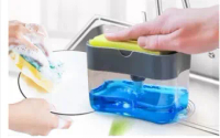ที่กดน้ำยาล้างจาน เครื่องกดน้ำยาล้างจาน กล่องใส่น้ำยาล้างจาน 2in1 Soap Dispenser**แถมฟองน้ำล้างจาน**คละสี
